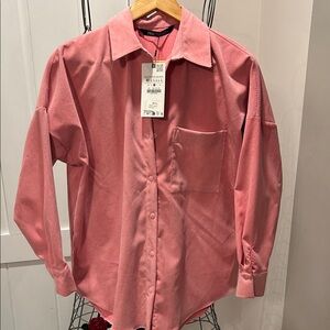 Zara Women’s Casual Button Down in Pink